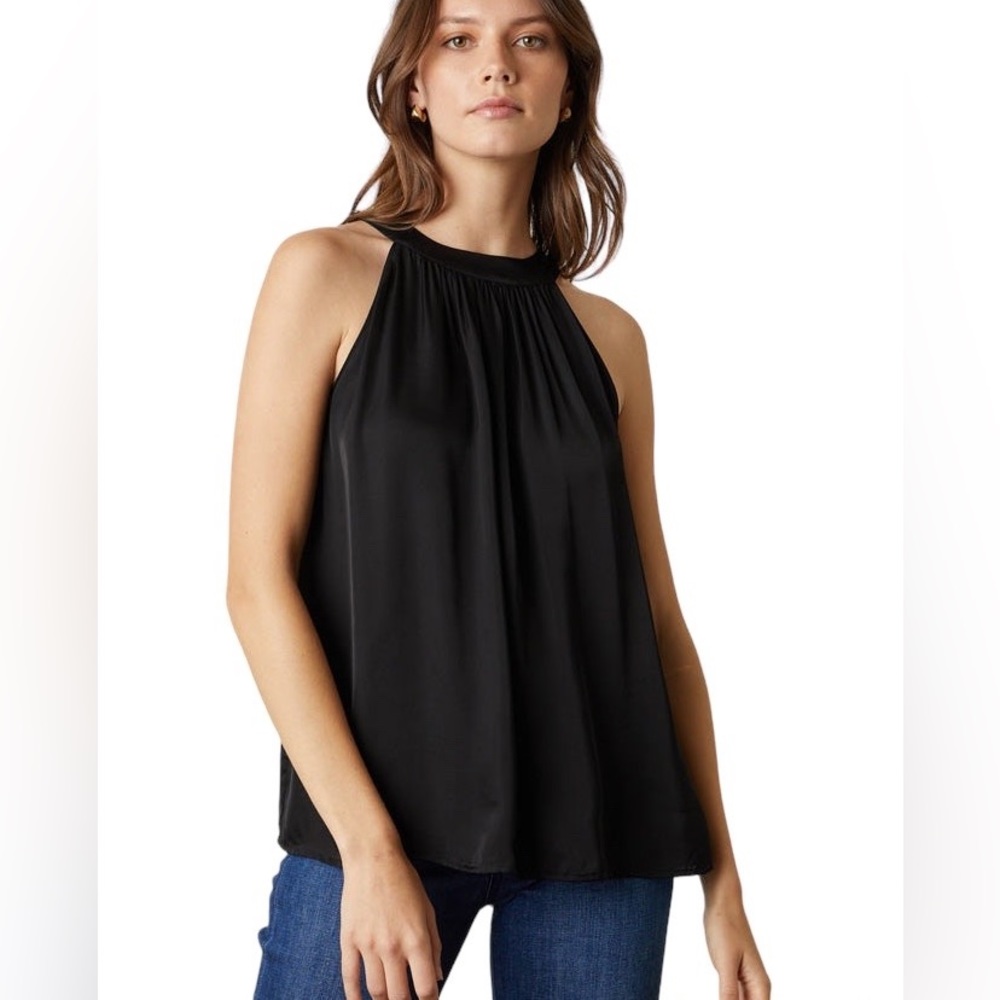 Club Monaco, Keyhole Back Sleeveless Blouse, Black, Size Medium, EUC